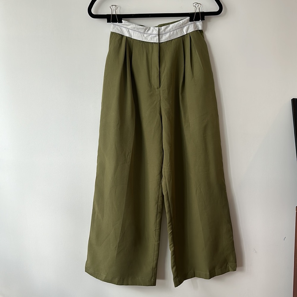 Lioness Green Wide Leg Green Trousers